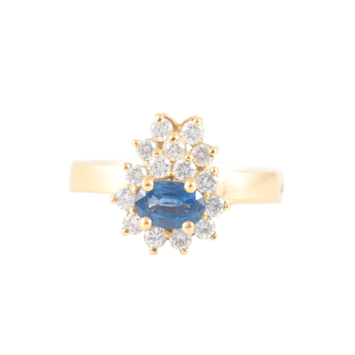 Bague 52.5 Bague Saphir Diamants Or jaune 58 Facettes 1