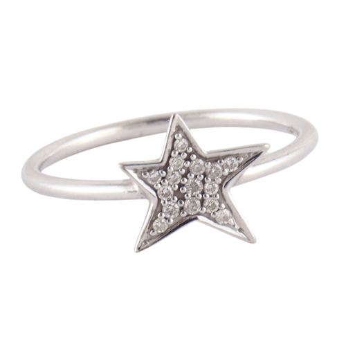 Bague 56 Djula - Bague en or blanc, diamants 58 Facettes