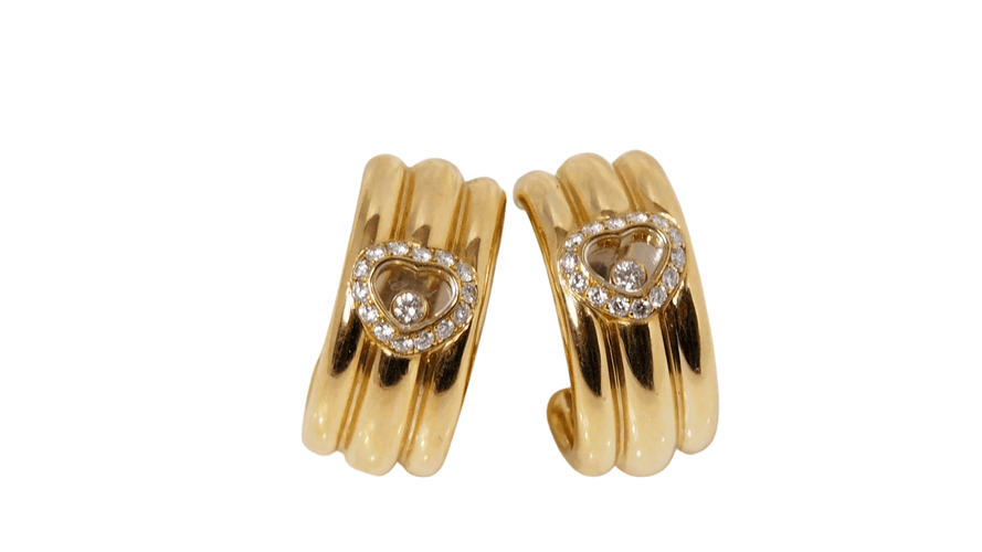Boucles d'oreilles Boucles d'oreilles Chopard Happy Diamonds or jaune diamants 58 Facettes