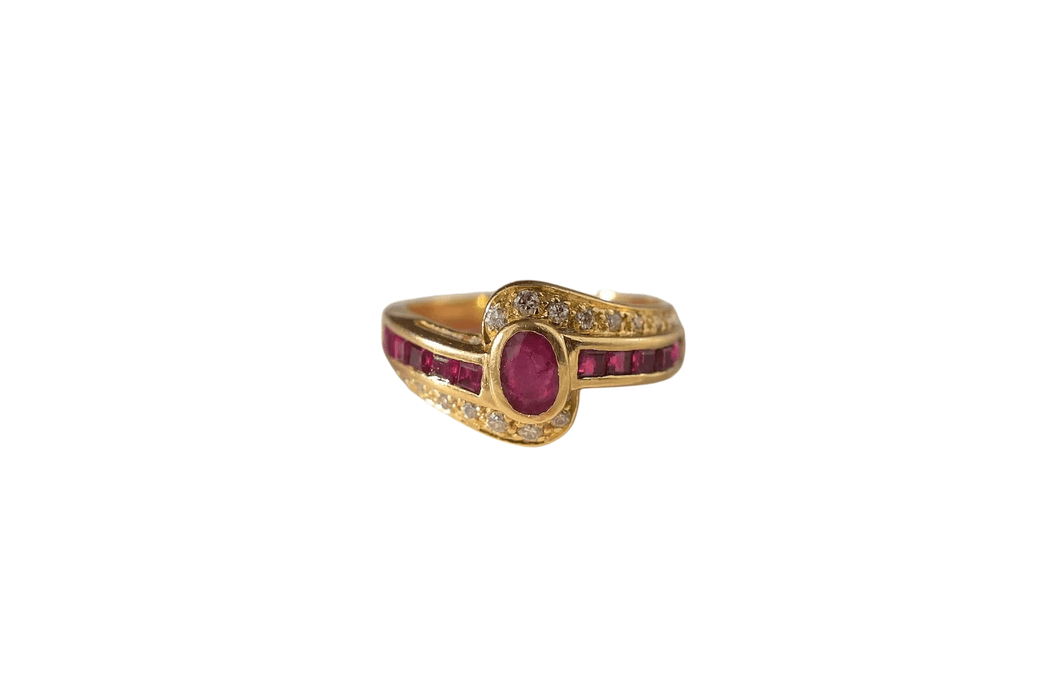 Bague 56 Bague Diamants Rubis baguettes 58 Facettes Ref1876