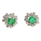 Boucles d'oreilles BOUCLES D'OREILLES EN OR 18 KTS ROSETTE 1950 avec DIAMANTS et ÉMERAUDES 58 Facettes Q945A