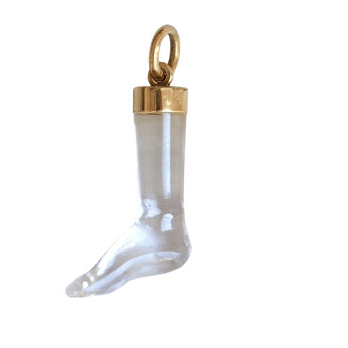 Pendentif Pendentif pied cristal de roche sur or 58 Facettes