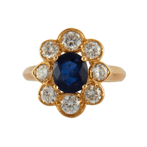 Bague 53 Bague Marguerite Saphir et Diamants 58 Facettes