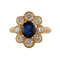 Bague 53 Bague Marguerite Saphir et Diamants 58 Facettes
