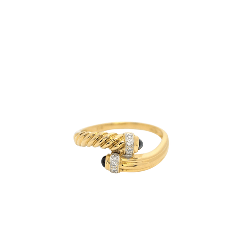 Bague Bague or jaune diamants et saphirs 58 Facettes 27302