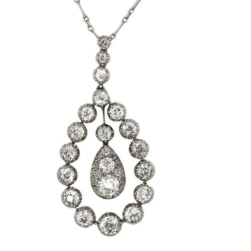 Pendentif Pendentif Belle Epoque Diamant Platine 58 Facettes