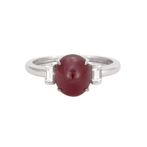 Bague 53 BAGUE RUBIS ENTOURAGE DIAMANTS 58 Facettes