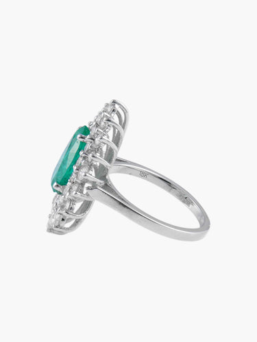 Bague 52 Bague Marguerite Emeraude Diamants 58 Facettes