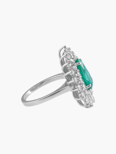 Bague 52 Bague Marguerite Emeraude Diamants 58 Facettes