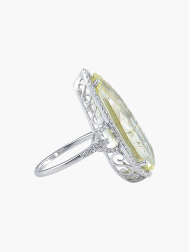 Bague 52 Bague Citrine Amande 58 Facettes