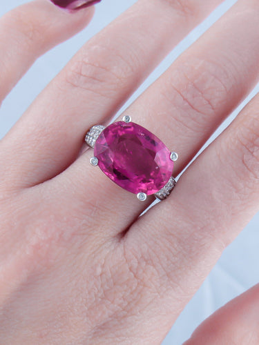 Bague 52 Bague Rubellite et Diamants 58 Facettes