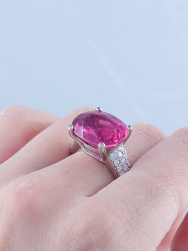 Bague 52 Bague Rubellite et Diamants 58 Facettes