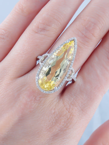 Bague 52 Bague Citrine Amande 58 Facettes