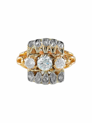 Bague 55 BAGUE ANCIENNE OR & DIAMANTS 58 Facettes BO/150023