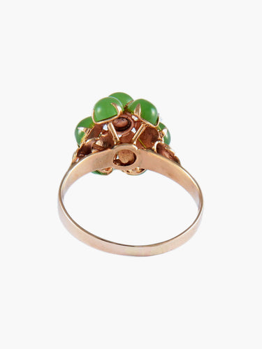 Bague 51.5 BAGUE VINTAGE "FLEUR" OR & JADE 58 Facettes BO/160017