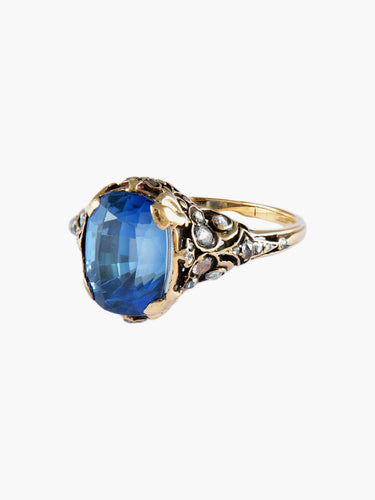 Bague 59 BAGUE ANCIENNE ANNEES 1900 OR ET SAPHIR 58 Facettes BO/150033  .