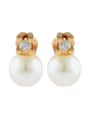 Boucles d'oreilles BOUCLES D'OREILLES PERLES OR & DIAMANTS 58 Facettes BO/210053