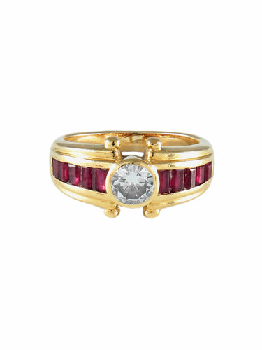 Bague BAGUE VINTAGE RUBIS & DIAMANTS 58 Facettes BO/130003
