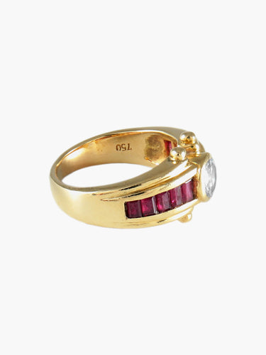 Bague BAGUE VINTAGE RUBIS & DIAMANTS 58 Facettes BO/130003