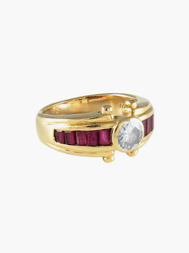 Bague BAGUE VINTAGE RUBIS & DIAMANTS 58 Facettes BO/130003