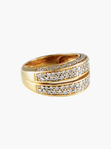 Bague 53 BAGUE OR JAUNE ET DIAMANTS 58 Facettes BO/130007