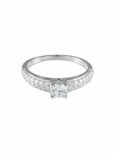 Bague 54 BAGUE ALLIANCE OR BLANC 58 Facettes SO258