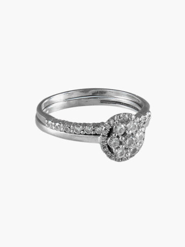 Bague 50 ALLIANCES "DUO" OR BLANC & DIAMANTS 58 Facettes BO/210020