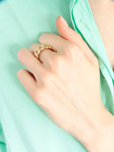 Bague BAGUE "MAILLON" OR & DIAMANTS 58 Facettes BO/130085