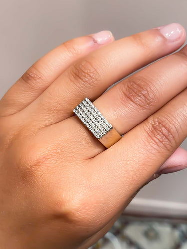 Bague Bague or Gris Diamants 58 Facettes