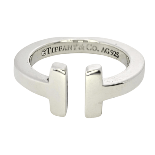 Bague TIFFANY & CO - Bague modèle "T" argent 58 Facettes 25380