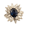 Bague Bague marguerite saphir et diamants navette 58 Facettes