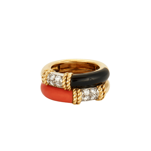 Bague 49 FRED - Bague Isaure Corail Onyx 58 Facettes KZ6