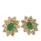 Boucles d'oreilles Boucles d'oreilles marguerite en or jaune, émeraudes, diamants 58 Facettes 31991