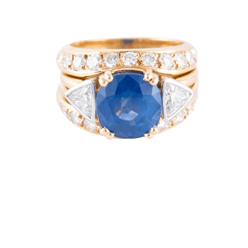 Bague 51 Bague double Saphir Diamants 58 Facettes HS20818