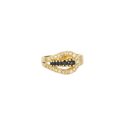 Bague 54 Bague Or jaune Saphir Diamants 58 Facettes