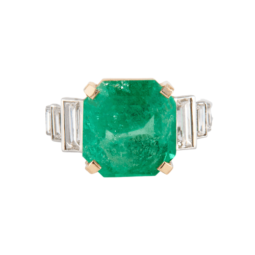 Bague 53 Bague Emeraude et Diamants 58 Facettes