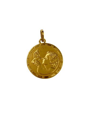 Pendentif Médaille En Or : Le Messager 58 Facettes 659646