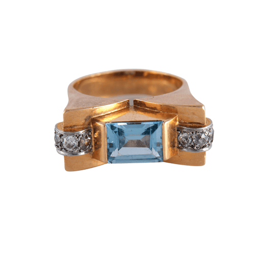 Bague 56 Bague tank aigue-marine 58 Facettes