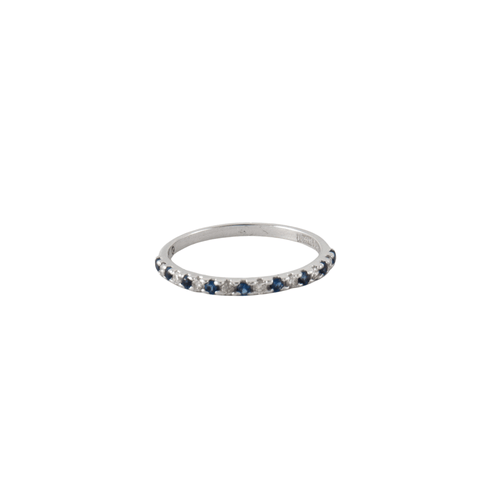 Bague Bague Alliance diamants et saphirs 58 Facettes