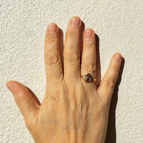 Bague 58 Bague Deux Rubis Diamants 58 Facettes 1