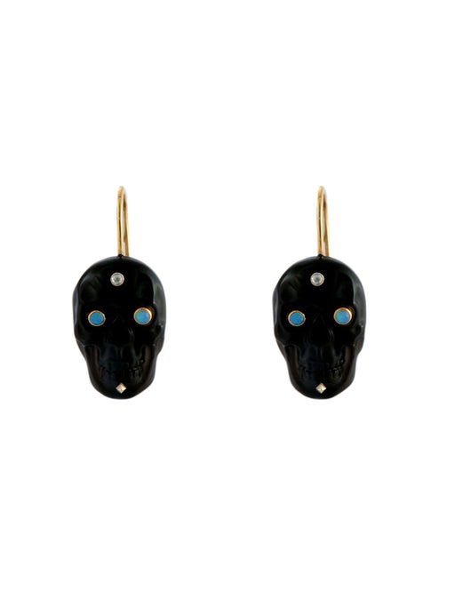 Boucles d'oreilles Boucles d'oreilles Têtes de mort agate noire 58 Facettes R/484 - R/614