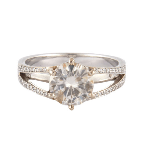 Bague 52 Bague Solitaire en or blanc, diamant 58 Facettes