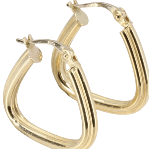 Boucles d'oreilles Créoles modernes triangulaires 58 Facettes 062431