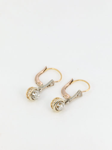 Boucles d'oreilles Dormeuses Or et Diamants 58 Facettes 687