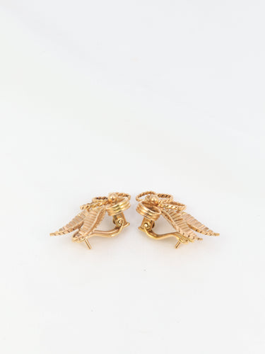 Boucles d'oreilles Boucles d’Oreilles Fleur Vintage en Or Rose 58 Facettes 501