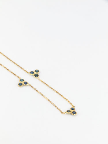 Collier Collier chaîne en or jaune, saphirs bleus 58 Facettes