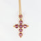 Pendentif Pendentif croix en or et grenats roses 58 Facettes