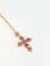 Pendentif Pendentif croix en or et grenats roses 58 Facettes