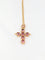 Pendentif Pendentif croix en or et grenats roses 58 Facettes