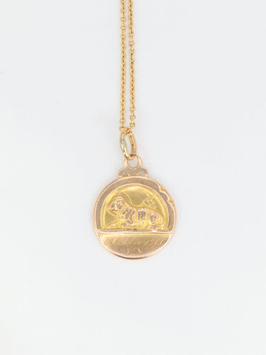 Pendentif Médaille Art nouveau en or jaune 58 Facettes 557
